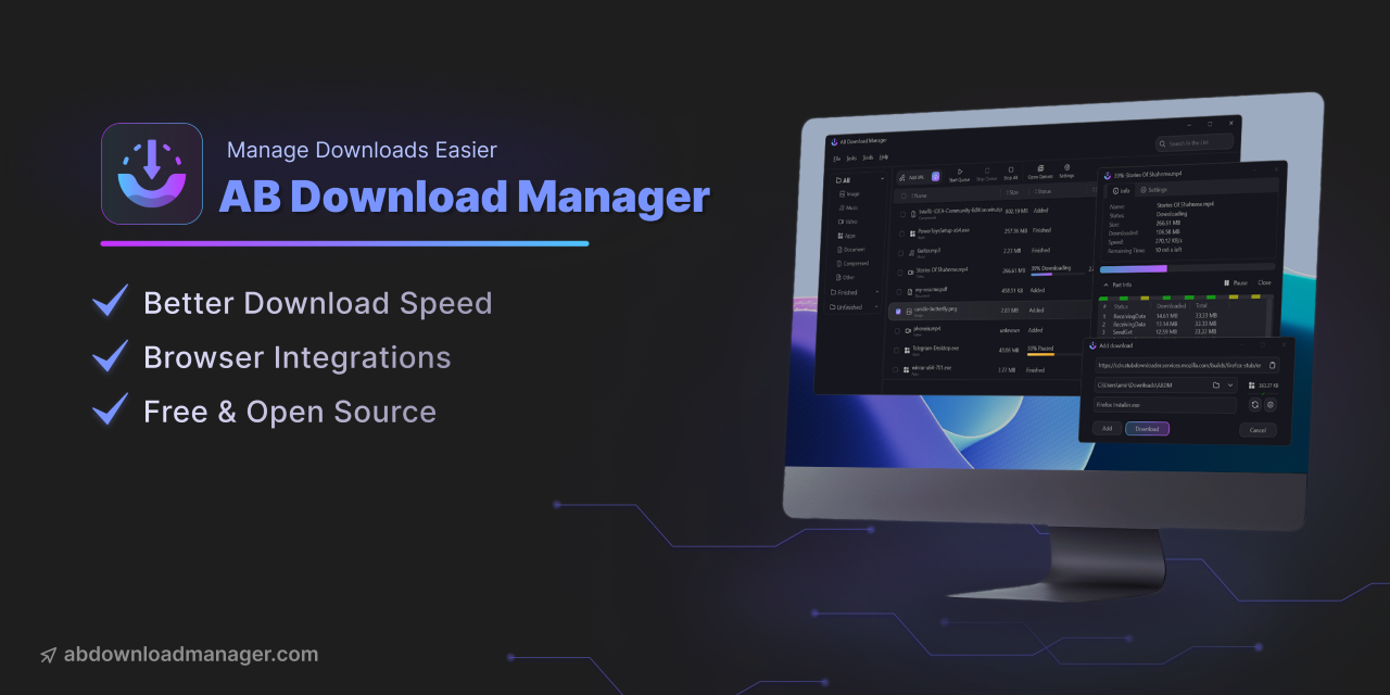 AB Download Manager 下载神器！完全免费开源，可以完全替代IDM 迅雷
