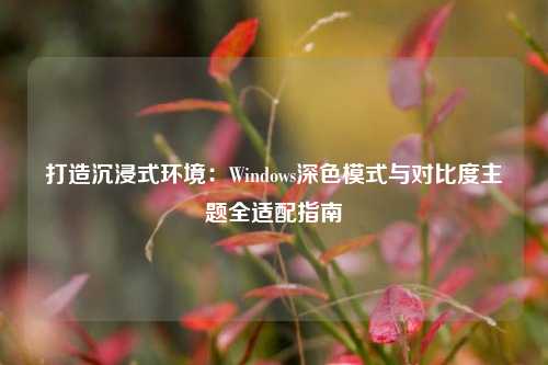 打造沉浸式环境：Windows深色模式与对比度主题全适配指南
