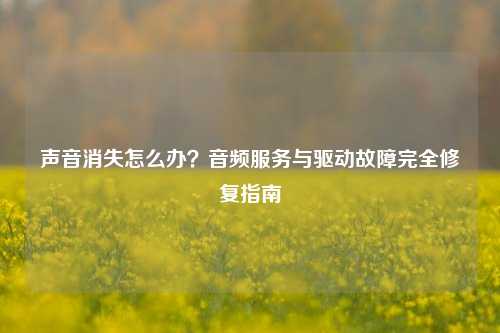 声音消失怎么办？音频服务与驱动故障完全修复指南