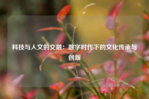 科技与人文的交融：数字时代下的文化传承与创新