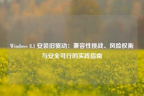 Windows 8.1 安装旧驱动：兼容性挑战、风险权衡与安全可行的实践指南