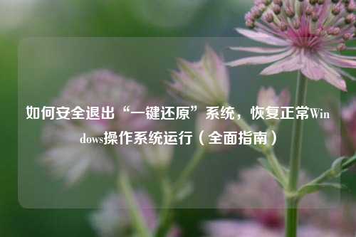 如何安全退出“一键还原”系统，恢复正常Windows操作系统运行（全面指南）