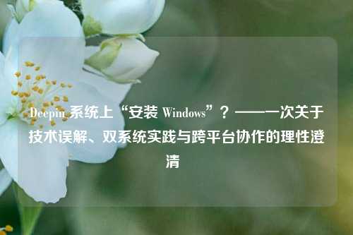 Deepin 系统上“安装 Windows”？——一次关于技术误解、双系统实践与跨平台协作的理性澄清  