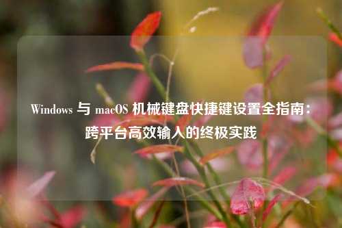 Windows 与 macOS 机械键盘快捷键设置全指南：跨平台高效输入的终极实践