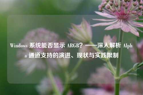 Windows 系统能否显示 ARGB？——深入解析 Alpha 通道支持的演进、现状与实践限制