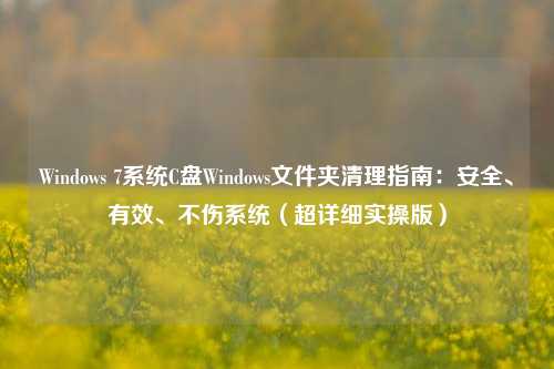 Windows 7系统C盘Windows文件夹清理指南：安全、有效、不伤系统（超详细实操版）