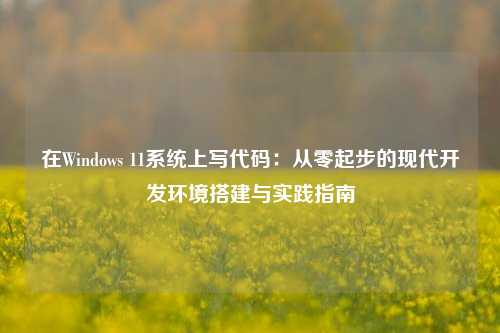 在Windows 11系统上写代码:从零起步的现代开发环境搭建与实践指南