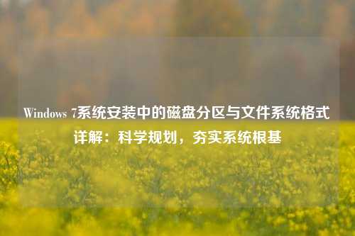 Windows 7系统安装中的磁盘分区与文件系统格式详解：科学规划，夯实系统根基