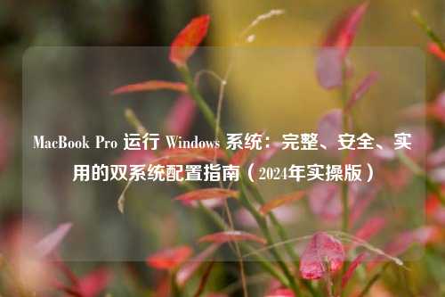 MacBook Pro 运行 Windows 系统：完整、安全、实用的双系统配置指南（2024年实操版）