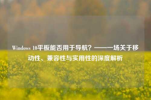 Windows 10平板能否用于导航?——一场关于移动性、兼容性与实用性的深度解析