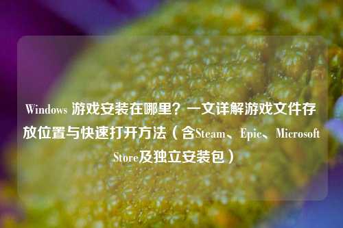 Windows 游戏安装在哪里？一文详解游戏文件存放位置与快速打开方法（含Steam、Epic、Microsoft Store及独立安装包）