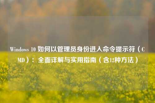 Windows 10 如何以管理员身份进入命令提示符（CMD）：全面详解与实用指南（含12种方法）