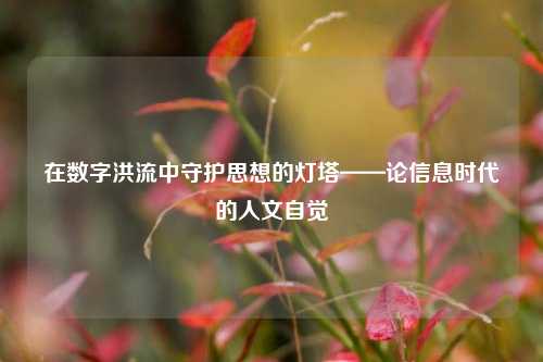 在数字洪流中守护思想的灯塔——论信息时代的人文自觉