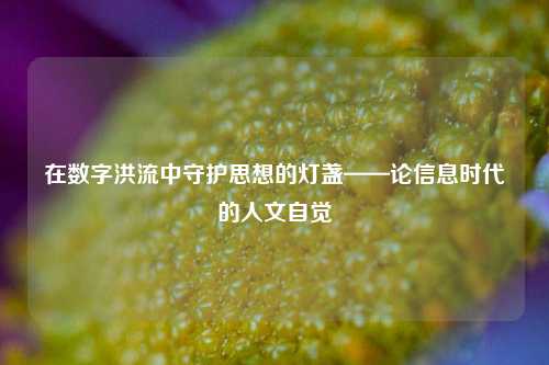 在数字洪流中守护思想的灯盏——论信息时代的人文自觉