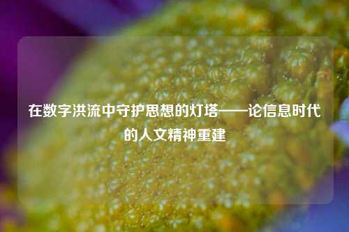 在数字洪流中守护思想的灯塔——论信息时代的人文精神重建